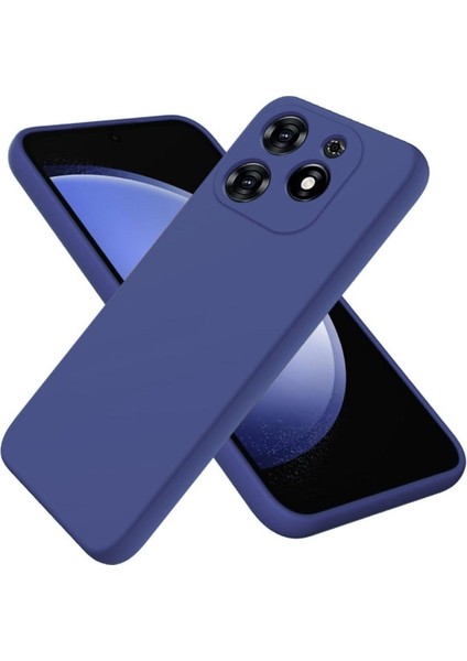 Tecno Spark 20 Uyumlu Silikon Kılıf - Kamera Korumalı Esnek Pastel Renk Kapak - Lacivert