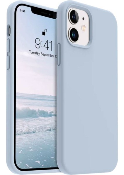 Apple iPhone 11 Uyumlu Silikon Kılıf - Pastel Renk Tonu Esnek Tam Koruma Kapak - Mavi