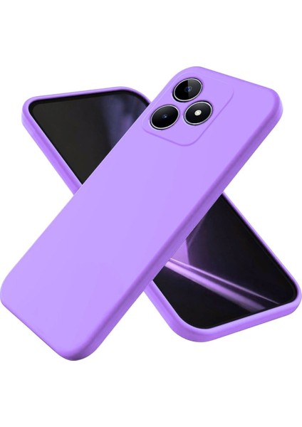 Realme C53 Uyumlu Silikon Kılıf - Kamera Korumalı Esnek Pastel Renk Kapak - Lila