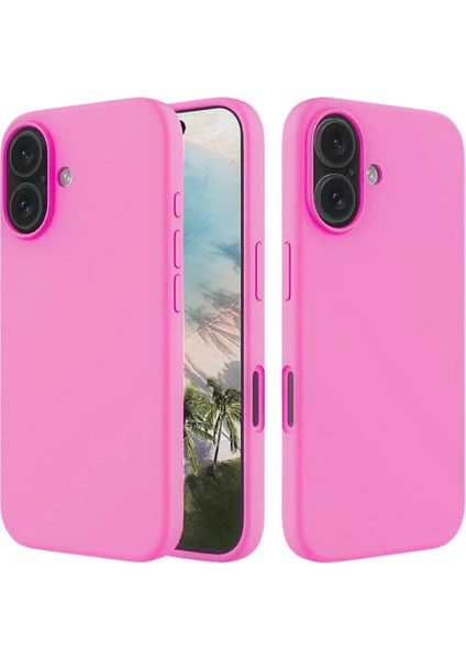 Apple iPhone 16 Plus Uyumlu Silikon Kılıf - Pastel Renk Tonu Esnek Tam Koruma Kapak - Pembe