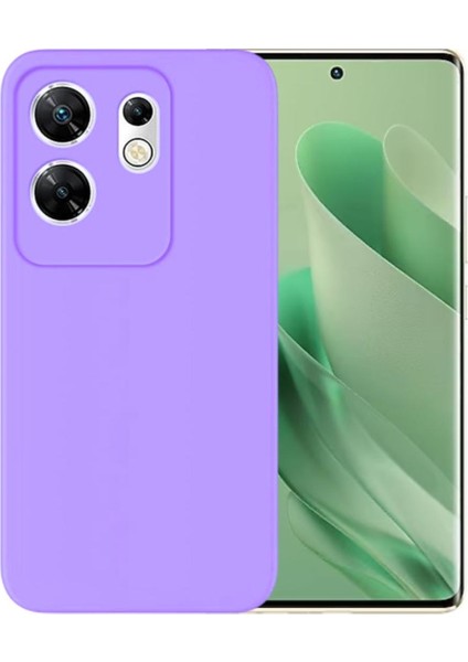 Infinix Zero 30 4G Uyumlu Silikon Kılıf - Kamera Korumalı Esnek Pastel Renk Kapak - Lila