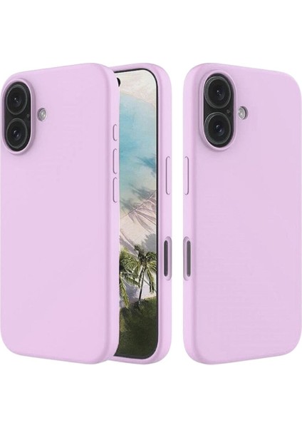 Apple iPhone 16 Plus Uyumlu Silikon Kılıf - Pastel Renk Tonu Esnek Tam Koruma Kapak - Pudra Pembe