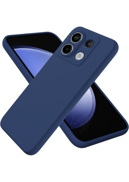Redmi Note 13 5G Uyumlu Silikon Kılıf - Kamera Korumalı Esnek Pastel Renk Kapak - Lacivert