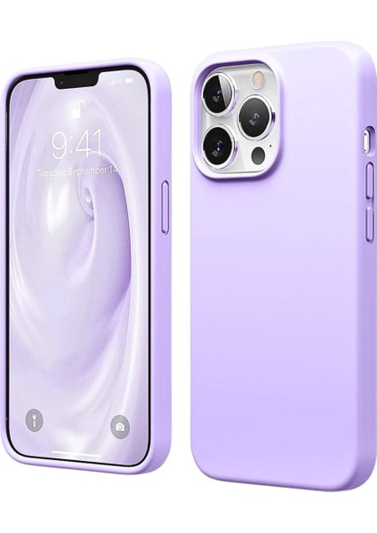 Apple iPhone 13 Pro Uyumlu Silikon Kılıf - Pastel Renk Tonu Esnek Tam Koruma Kapak - Lila