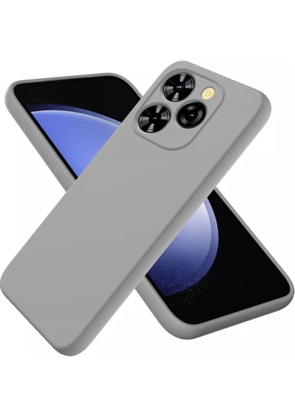 Infinix Hot 40 Uyumlu Silikon Kılıf - Kamera Korumalı Esnek Pastel Renk Kapak - Gri