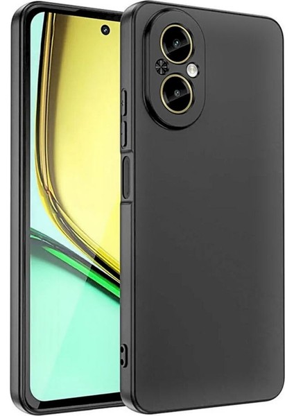 Realme 12 Lite Uyumlu Silikon Kılıf - Kamera Korumalı Esnek Pastel Renk Kapak - Siyah