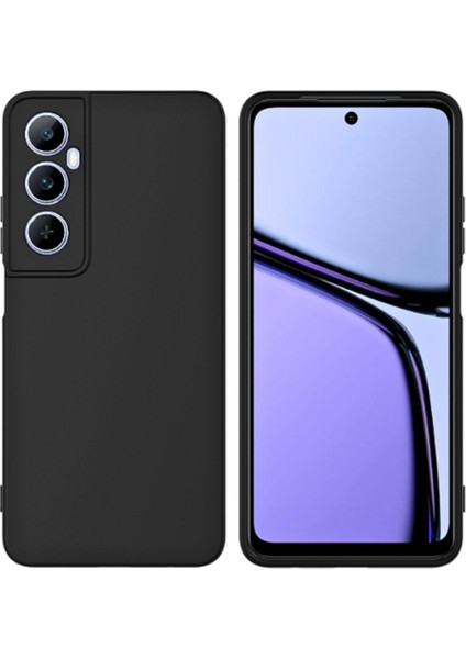 Realme C65 Uyumlu Silikon Kılıf - Kamera Korumalı Esnek Pastel Renk Kapak - Siyah