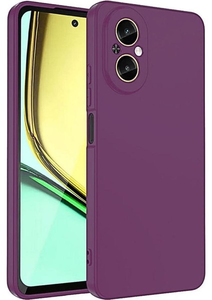 Realme 12 Lite Uyumlu Silikon Kılıf - Kamera Korumalı Esnek Pastel Renk Kapak - Mor