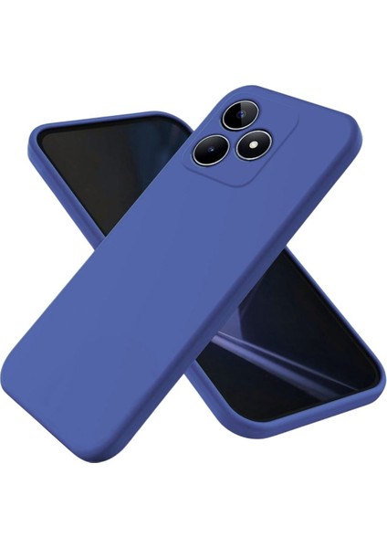 Realme C53 Uyumlu Silikon Kılıf - Kamera Korumalı Esnek Pastel Renk Kapak - Lacivert