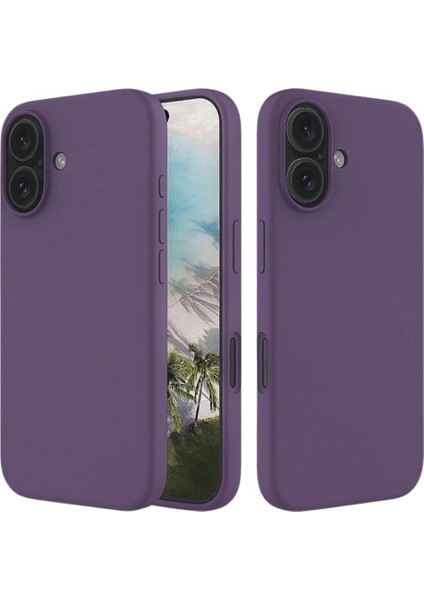 Apple iPhone 16 Uyumlu Silikon Kılıf - Pastel Renk Tonu Esnek Tam Koruma Kapak - Mor