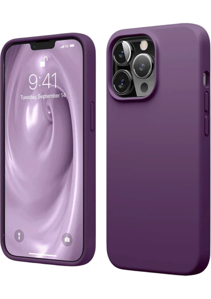 Apple iPhone 13 Pro Max Uyumlu Silikon Kılıf - Pastel Renk Esnek Tam Koruma Kapak - Mor