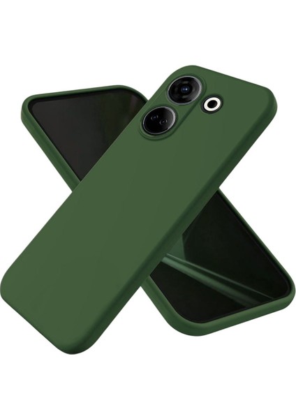 Tecno Camon 20 Uyumlu Silikon Kılıf - Kamera Korumalı Esnek Pastel Renk Kapak - Yeşil