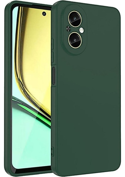 Realme 12 Lite Uyumlu Silikon Kılıf - Kamera Korumalı Esnek Pastel Renk Kapak - Yeşil