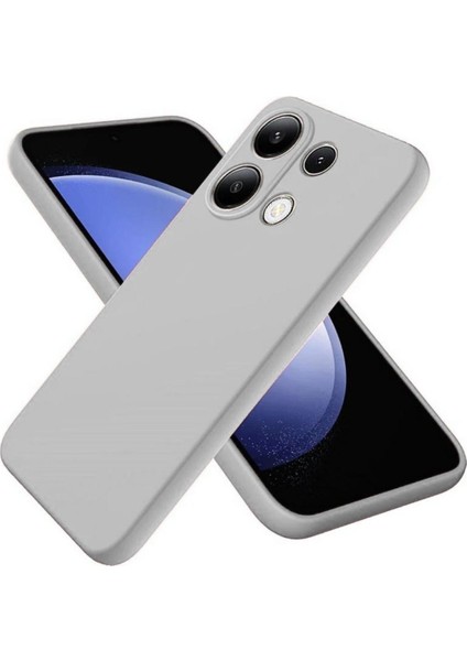 Redmi Note 13 Pro 4G Uyumlu Silikon Kılıf - Kamera Korumalı Esnek Pastel Renk Kapak - Gri