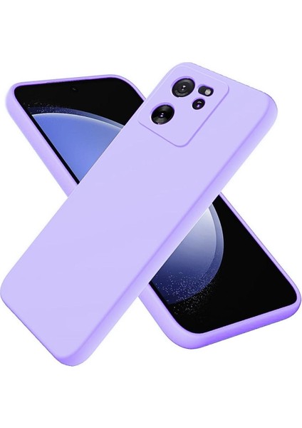 Xiaomi 13T Pro Uyumlu Silikon Kılıf - Kamera Korumalı Esnek Pastel Renk Kapak - Lila