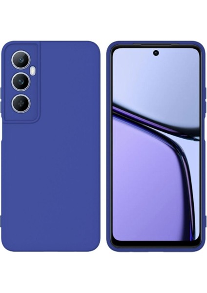 Realme C65 Uyumlu Silikon Kılıf - Kamera Korumalı Esnek Pastel Renk Kapak - Lacivert