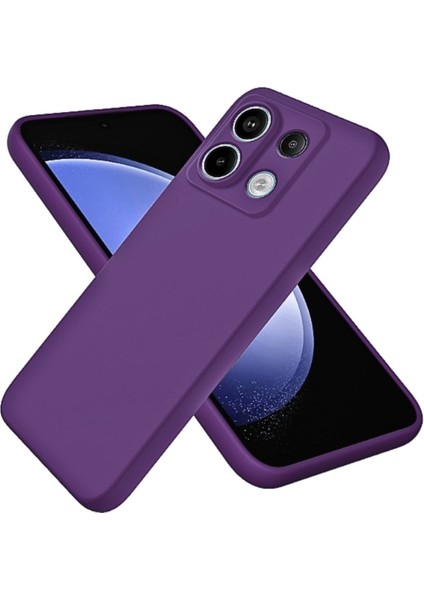 Poco X6 Uyumlu Silikon Kılıf - Kamera Korumalı Esnek Pastel Renk Kapak - Mor