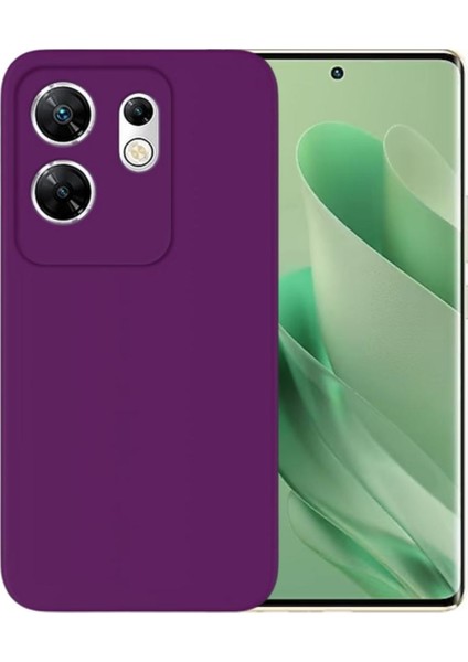 Infinix Zero 30 4G Uyumlu Silikon Kılıf - Kamera Korumalı Esnek Pastel Renk Kapak - Mor