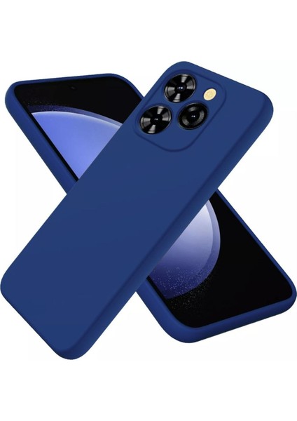 Infinix Hot 40 Pro Uyumlu Silikon Kılıf - Kamera Korumalı Esnek Pastel Renk Kapak - Lacivert