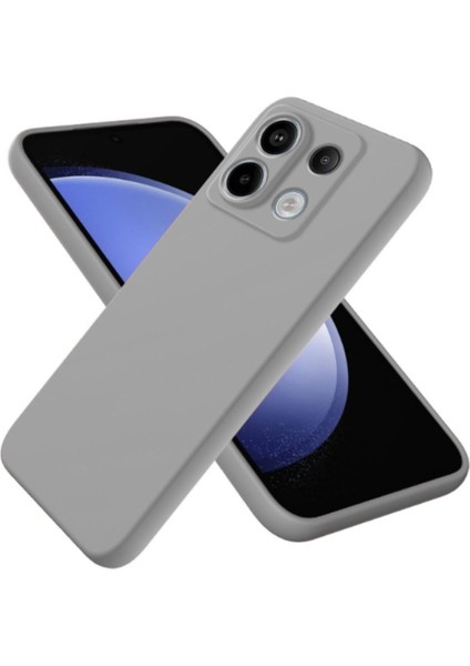 Redmi Note 13 5G Uyumlu Silikon Kılıf - Kamera Korumalı Esnek Pastel Renk Kapak - Gri