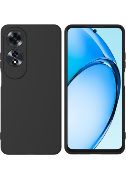 Oppo A60 Uyumlu Silikon Kılıf - Kamera Korumalı Esnek Pastel Renk Kapak - Siyah