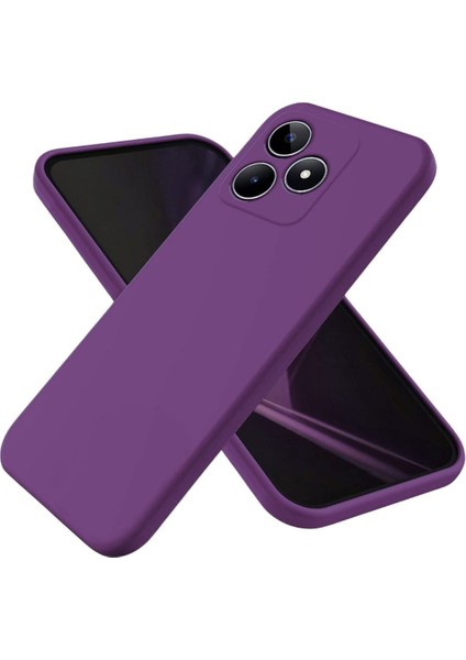 Realme C53 Uyumlu Silikon Kılıf - Kamera Korumalı Esnek Pastel Renk Kapak - Mor