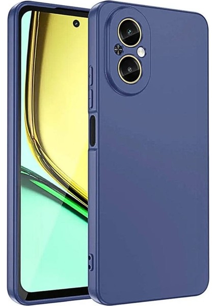 Realme C67 Uyumlu Silikon Kılıf - Kamera Korumalı Esnek Pastel Renk Kapak - Lacivert