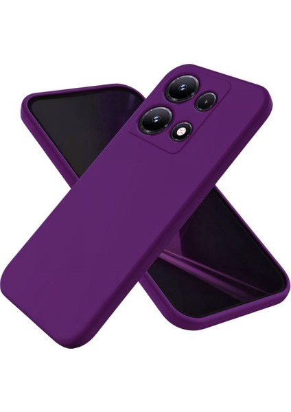 Infinix Note 30 Pro Uyumlu Silikon Kılıf - Kamera Korumalı Esnek Pastel Renk Kapak - Mor