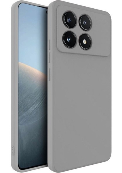 Poco X6 Pro Uyumlu Silikon Kılıf - Kamera Korumalı Esnek Pastel Renk Kapak - Gri