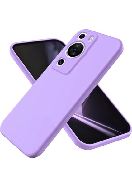 Huawei P60 Pro Uyumlu Silikon Kılıf - Kamera Korumalı Esnek Pastel Renk Kapak - Lila