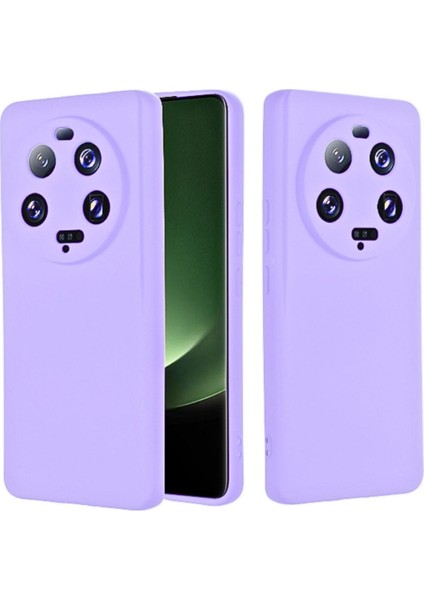 Xiaomi 13 Ultra Uyumlu Silikon Kılıf - Kamera Korumalı Esnek Pastel Renk Kapak - Lila