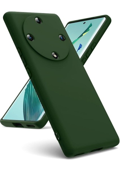 Honor X9A Uyumlu Silikon Kılıf - Kamera Korumalı Esnek Pastel Renk Kapak - Yeşil