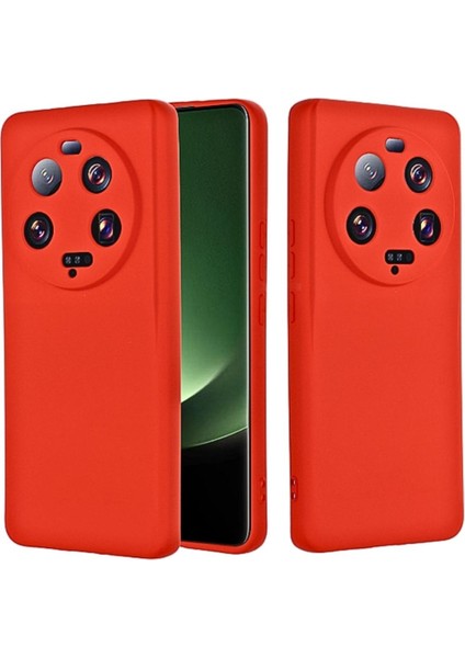 Xiaomi 13 Ultra Uyumlu Silikon Kılıf - Kamera Korumalı Esnek Pastel Renk Kapak - Kırmızı