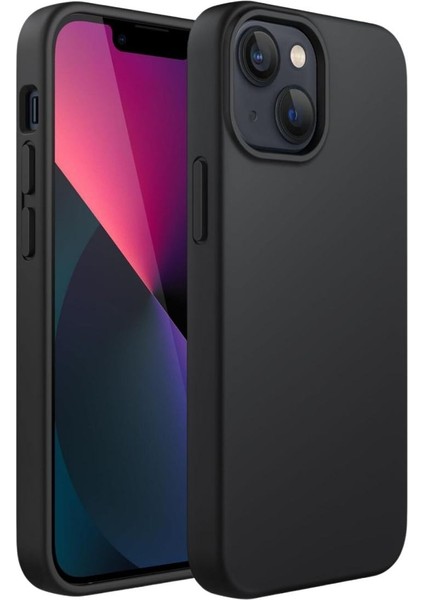 Apple iPhone 13 Mini Uyumlu Silikon Kılıf - Pastel Renk Tonu Esnek Tam Koruma Kapak - Siyah