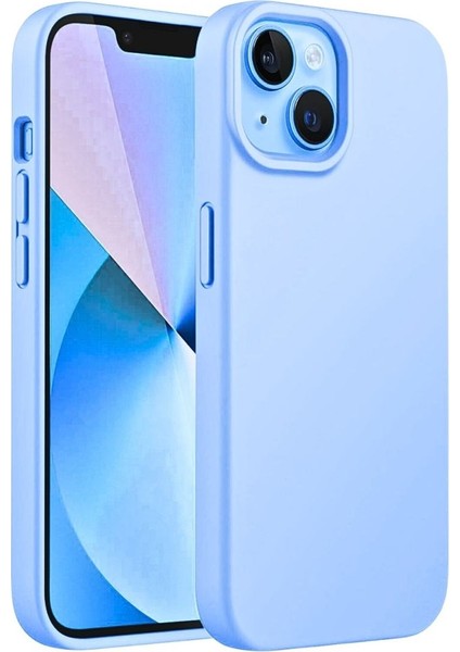 Apple iPhone 13 Mini Uyumlu Silikon Kılıf - Pastel Renk Tonu Esnek Tam Koruma Kapak - Mavi
