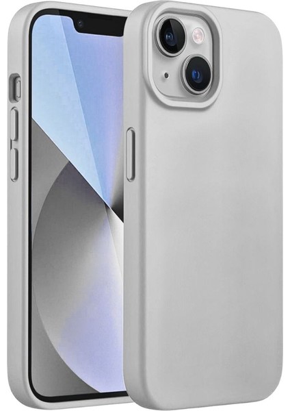 Apple iPhone 13 Mini Uyumlu Silikon Kılıf - Pastel Renk Tonu Esnek Tam Koruma Kapak - Gri