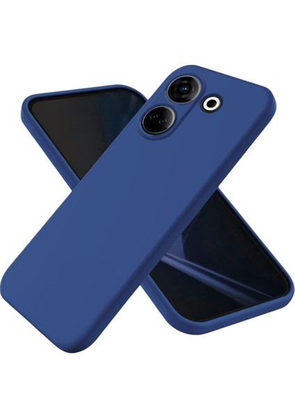 Tecno Camon 20 Pro Uyumlu Silikon Kılıf - Kamera Korumalı Esnek Pastel Renk Kapak - Lacivert