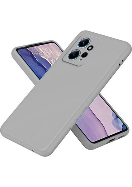 Redmi Note 12 4G Uyumlu Silikon Kılıf - Kamera Korumalı Esnek Pastel Renk Kapak - Gri