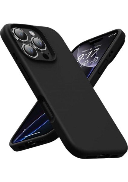 Apple iPhone 14 Pro Max Uyumlu Silikon Kılıf - Pastel Renk Esnek Tam Koruma Kapak - Siyah