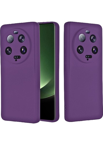 Xiaomi 13 Ultra Uyumlu Silikon Kılıf - Kamera Korumalı Esnek Pastel Renk Kapak - Mor