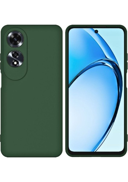 Oppo A60 Uyumlu Silikon Kılıf - Kamera Korumalı Esnek Pastel Renk Kapak - Yeşil