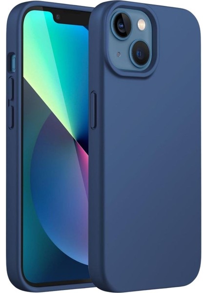 Apple iPhone 13 Mini Uyumlu Silikon Kılıf - Pastel Renk Tonu Esnek Tam Koruma Kapak -Lacivert
