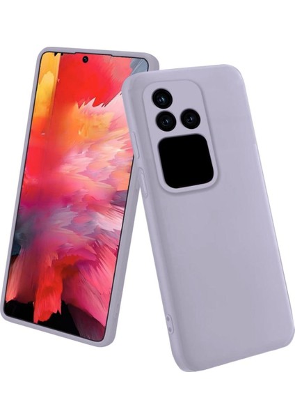 Vivo V30 Uyumlu Silikon Kılıf - Kamera Korumalı Esnek Pastel Renk Kapak - Gri
