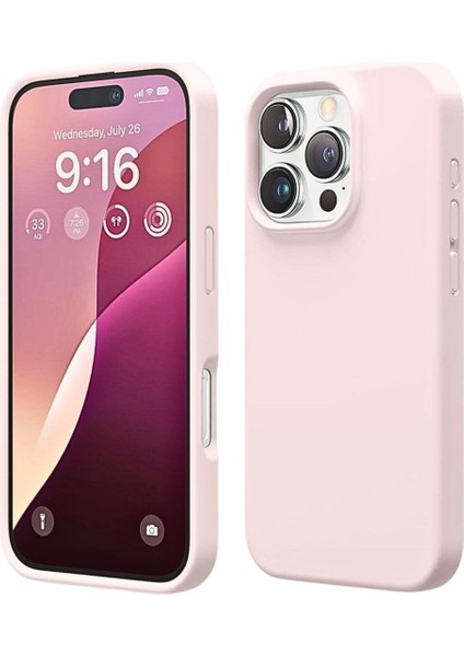 iPhone 15 Pro Max Uyumlu Silikon Kılıf - Pastel Renk Esnek Tam Koruma Kapak - Pudra Pembe