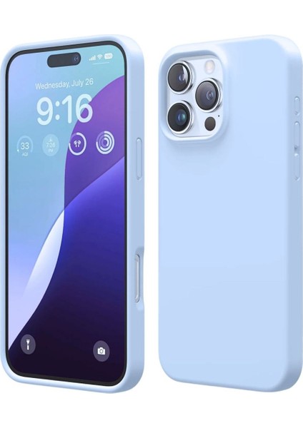 Apple iPhone 14 Pro Max Uyumlu Silikon Kılıf - Pastel Renk Esnek Tam Koruma Kapak - Mavi
