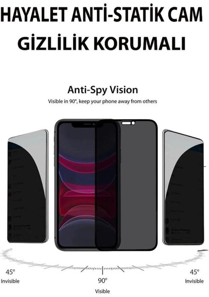 iPhone 11 Uyumlu Hayalet Anti-Statik Cam Ekran Koruyucu Gizlilik Korumalı