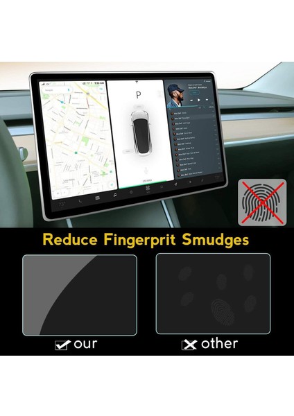 Tesla Model Y Araç Multimedya Temperli Cam Ekran Koruyucu 15' Kalıp Tam Uyum indirimleri