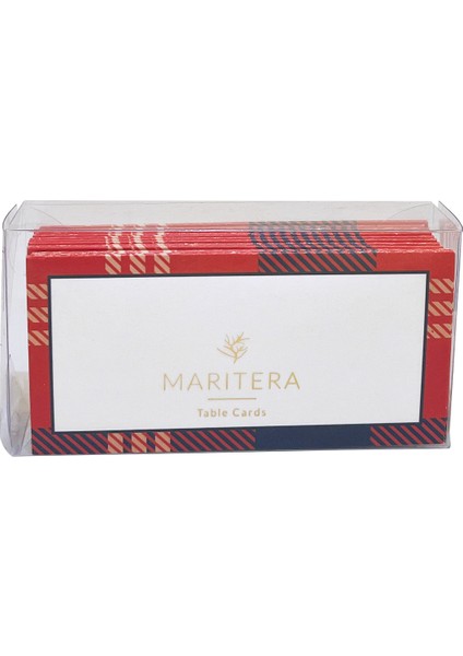 Marıtera Tartan Isim Kartı 9 x 4,5 Kırmızı