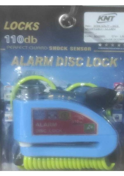 Motosiklet - Bisiklet Alarmlı Disk Kilit 5.5 mm Kırmız-Mavi-Siyah