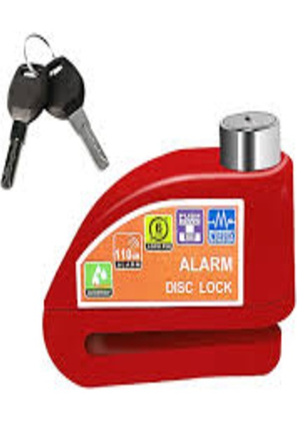 Motosiklet - Bisiklet Alarmlı Disk Kilit 5.5 mm Kırmız-Mavi-Siyah